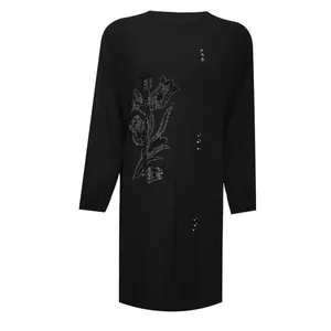 تونیک آستین بلند زنانه مدل نگینی گلدار DKCOP 313