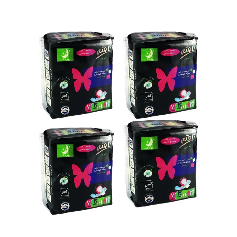 نوار بهداشتی تافته مدل Cotton like مجموعه 4 عددی