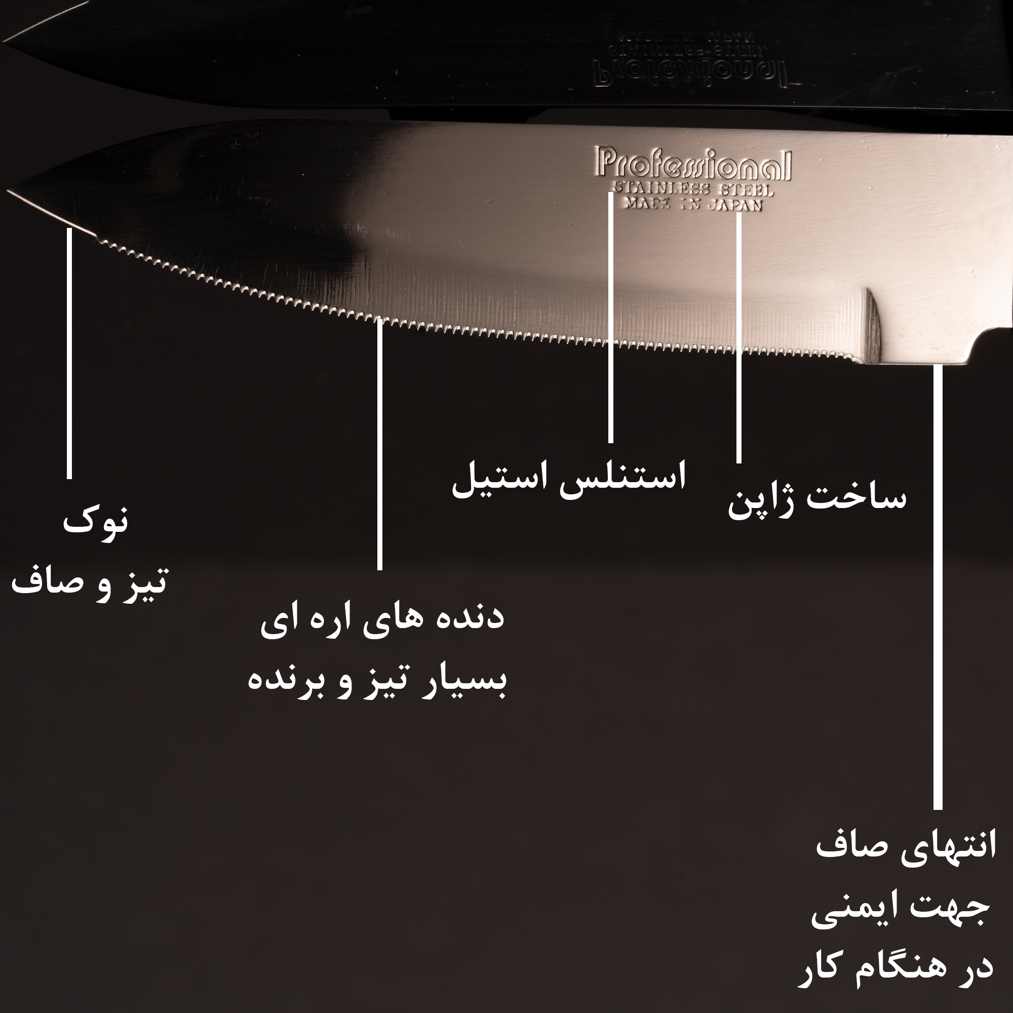 چاقو آشپزخانه سکیزو مدل Proffesional 900