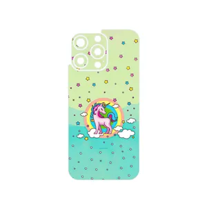 MAHOOT Rainbow unicorn adventure Cover Sticker for Apple iPhone 15 Pro Max