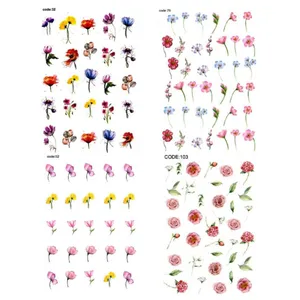 برچسب لنز ناخن طرح گل کد 04 مجموعه 4 عددی 