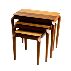 میز عسلی مستطیلی مدل رترو مجموعه 3 عددی