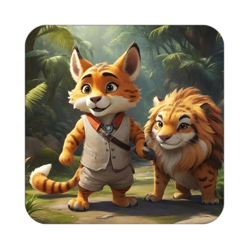 زیر لیوانی کاکتی طرح حیوانات کارتونی مدل mp27521