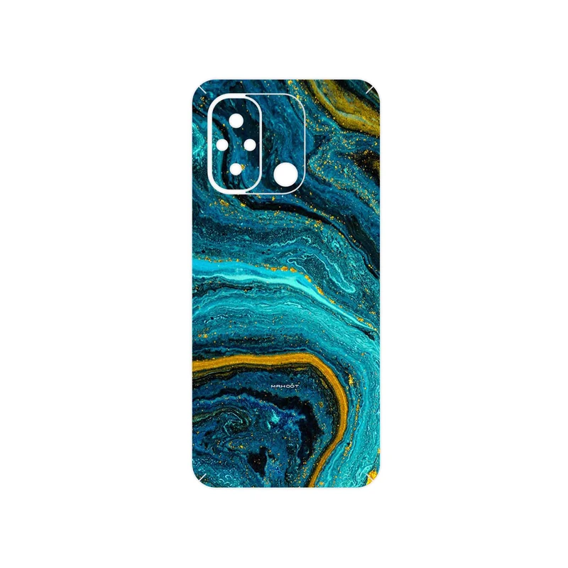 برچسب پوششی ماهوت مدل Turquoise marblewith golden streaks مناسب برای گوشی موبایل شیائومی Redmi 12C