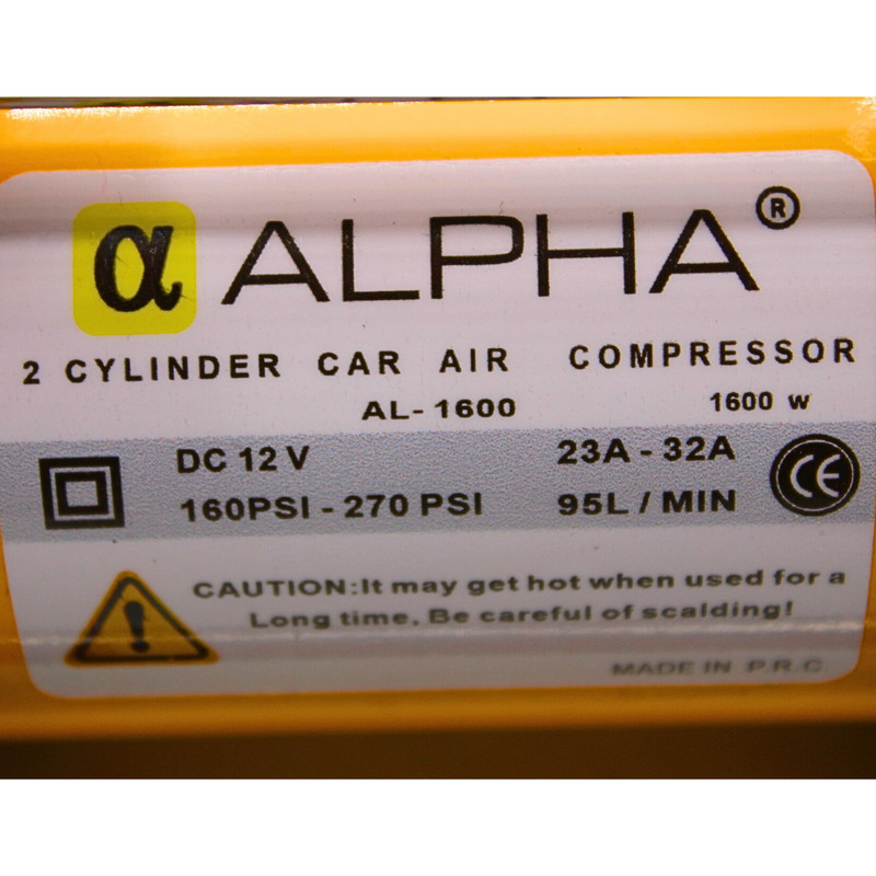 کمپرسور هوا فندکی دوسیلندر حرفه ای 1600 وات آلفا مدل AL-1600 مجموعه 10عددی