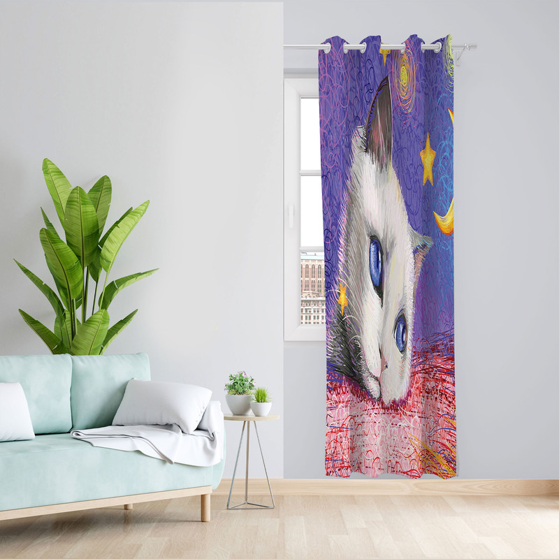  پرده مدل گربه مخمل پانچی کد 2490 سایز 140x200 سانتی متر