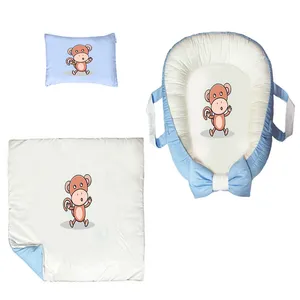 سرویس خواب سه تکه نوزاد ناریکو مدل گارد محافظ دار طرح میمون کد 099