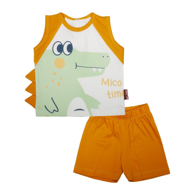 ست تی شرت و شلوارک نوزادی آدمک مدل تمساح کد 230001 -  - 1