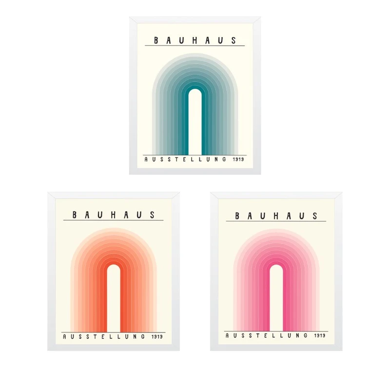 تابلو مدل  هنر مدرن قرون وسطی هدیه هنردوستان  مجموعه 3 عددی