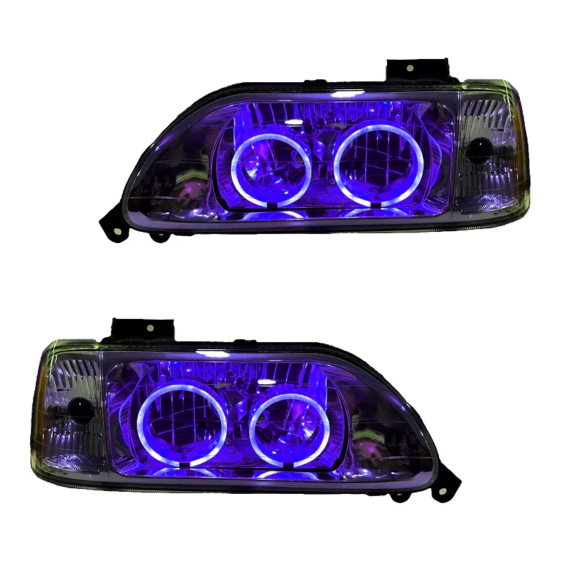 چراغ جلو خودرو گروه پژوهش صنعت مدرن مدل 3D-Ring-Purple مناسب برای پراید بسته دو عددی