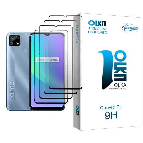 محافظ صفحه نمایش کولینگ مدل Olka Glass MIX004 مناسب برای گوشی موبایل ریلمی C25 بسته چهار عددی