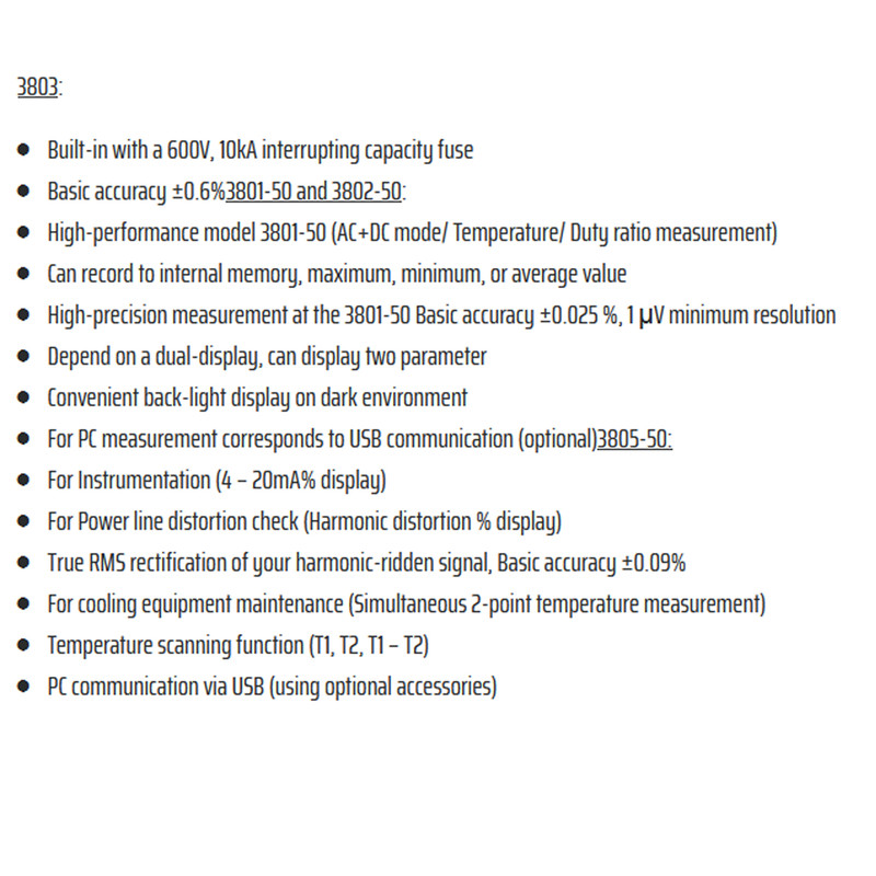مولتی متر دیجیتال هیوکی مدل 3803 به همراه پراپ انبری مولتی متر دیجیتال هیوکی مدل 3803 به همراه پراپ انبری
