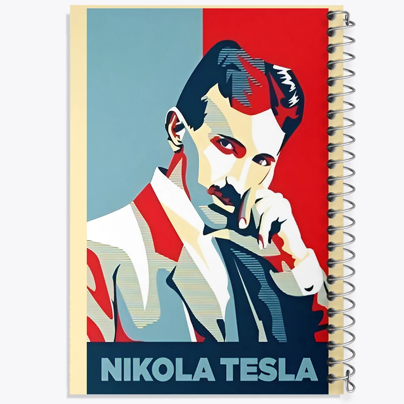 دفتر مشق 50 برگ خندالو طرح نیکولا تسلا (Nikola Tesla) کد F6487