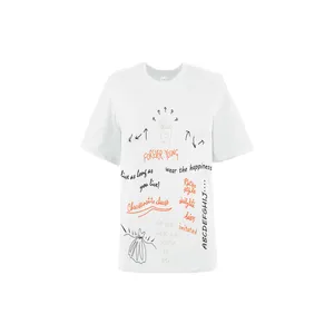 تی شرت لانگ زنانه بنیس مدل ماتاماتیک رنگ سفید