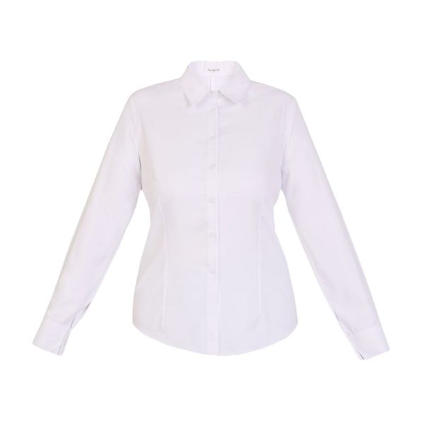 شومیز آستین بلند یقه برگردان زنانه مدل درنا 0002 رنگ سفید