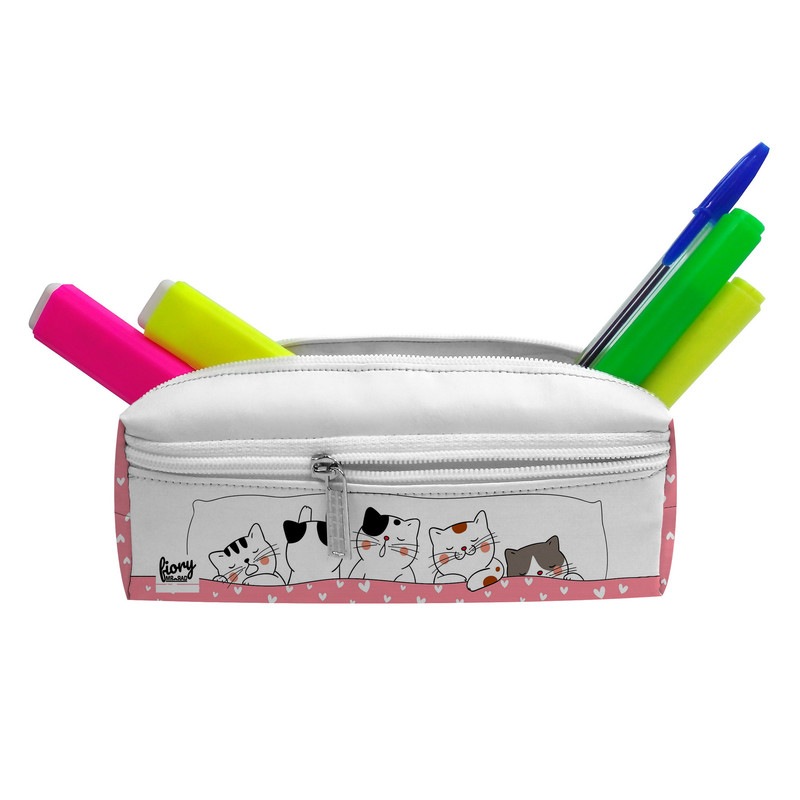 جامدادی مستر راد مدل سه زیپ گربه کیوت طرح لوئی کد fiory 2525