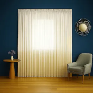 پرده تیکو دکو مدل دوخت ساده حریر ژورژت طلاکوب سایز 280x400 سانتی‌متر