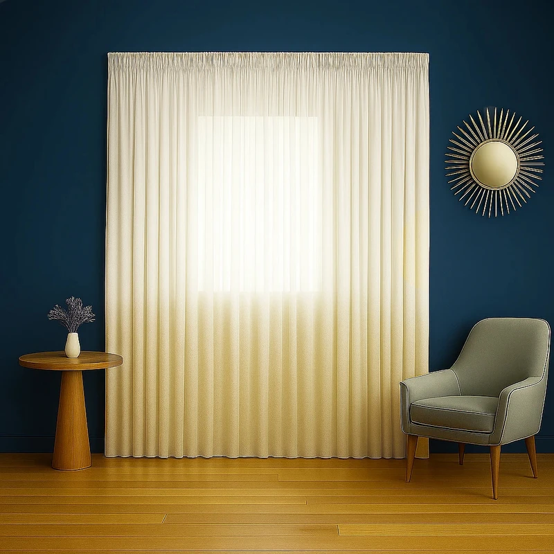 پرده تیکو دکو مدل دوخت ساده حریر ژورژت طلاکوب سایز 280x400 سانتی‌متر