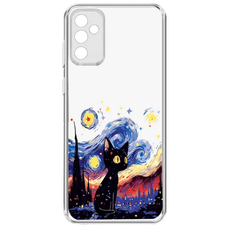 کاور طرح Black Cat مناسب برای گوشی موبایل سامسونگ Galaxy A14