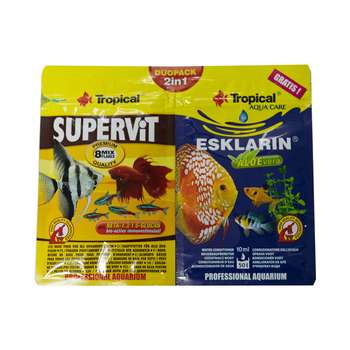 غذا خشک ماهی تروپیکال مدل سوپرویت و محلول اسکرا وزن 12 گرم