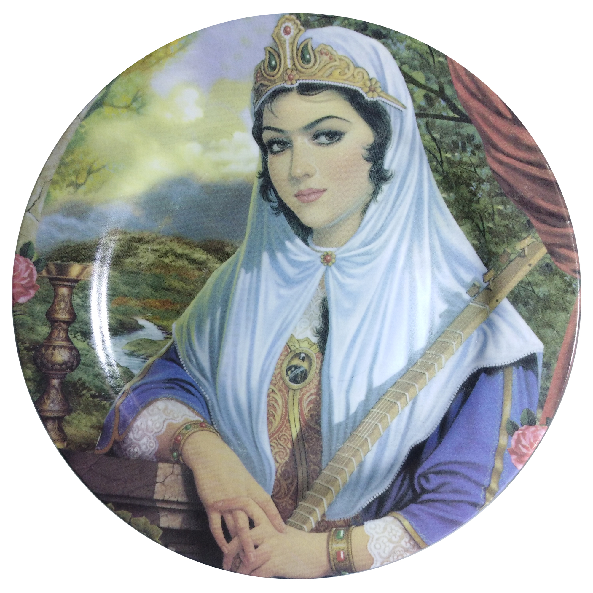 بشقاب دیوارکوب طرح دختر قاجار 2019