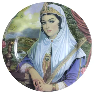 بشقاب دیوارکوب طرح دختر قاجار 2019