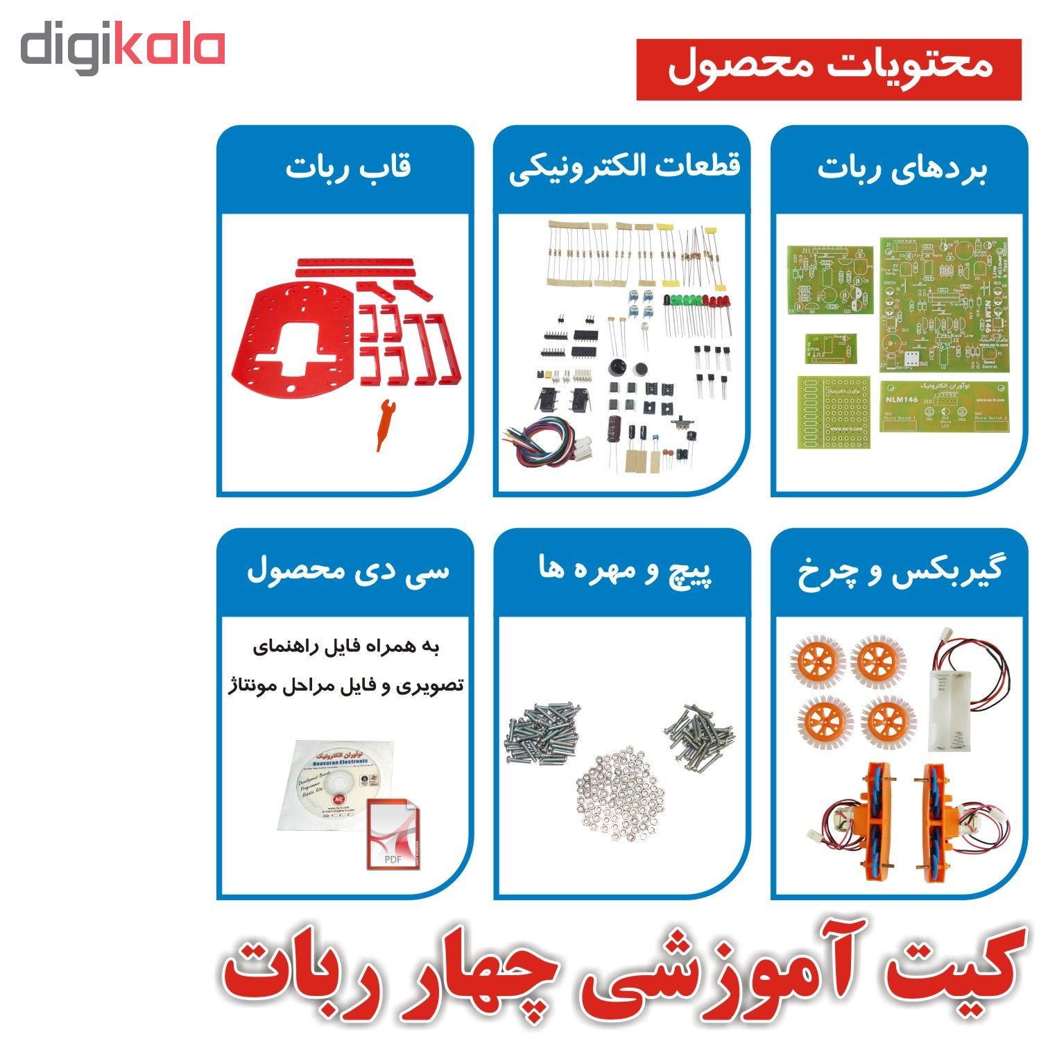 کیت آموزشی چهار ربات نوآوران الکترونیک مدل روبونو2