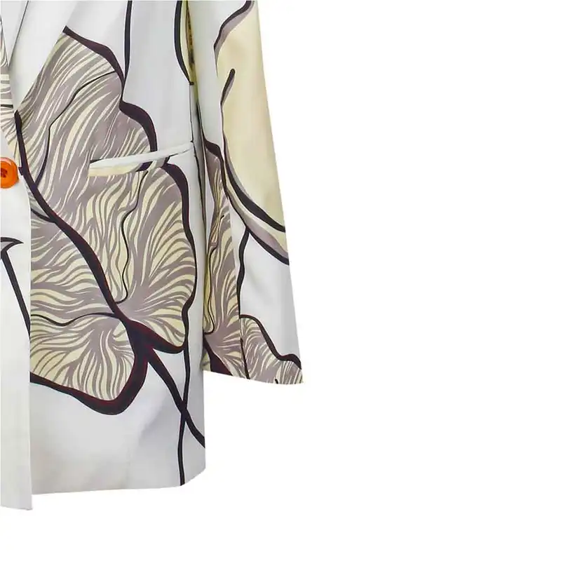 مانتو کتی زنانه زیبو مدل 011504-Cream Print