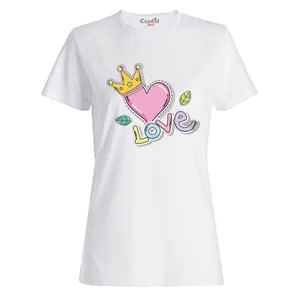 تی شرت آستین کوتاه زنانه کاندید اسپرت طرح قلب مدل 45