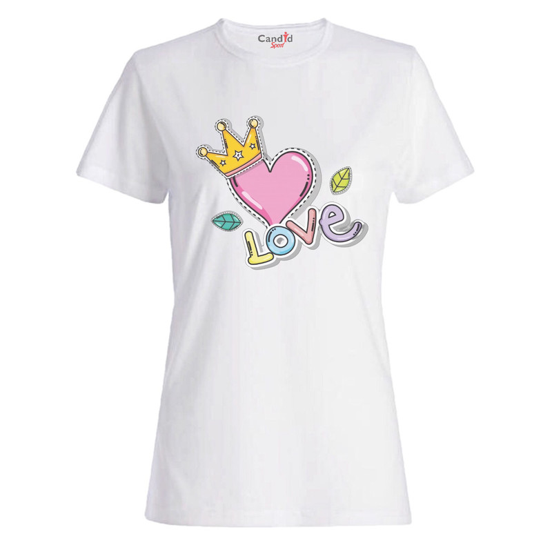 تی شرت آستین کوتاه دخترانه کاندید اسپرت طرح قلب مدل 535