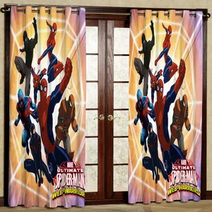 پرده مدل مرد عنکبوتی هازان پانچی کد 4067 سایز 140x200 سانتی متر