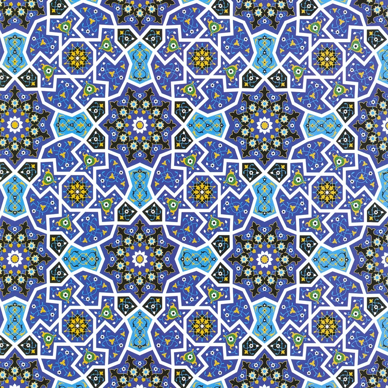 کاغذ کادو گلاسه طرح کاشی بسته 5 عددی
