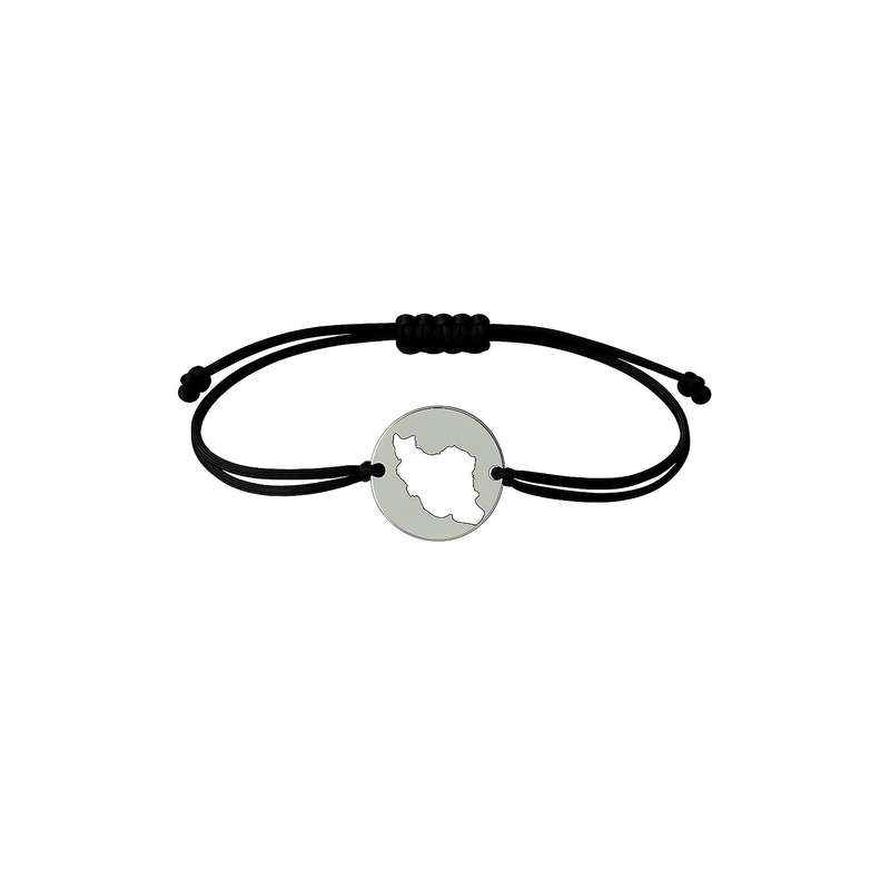 دستبند نقره مدل نقشه ایران کد 07