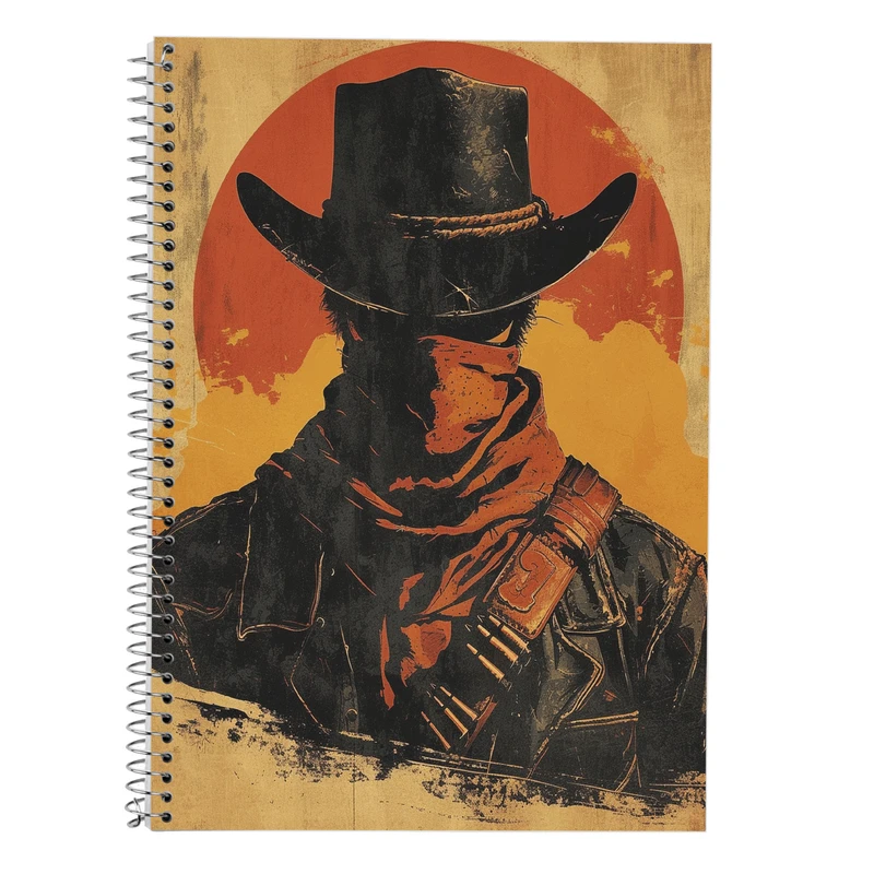 دفتر زبان 50 برگ مدوپد مدل سه خط طرح رد دد red dead کد DF13520