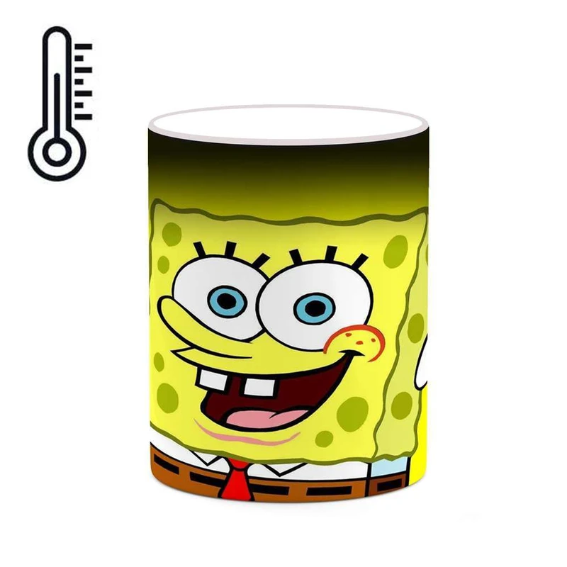 ماگ حرارتی کاکتی مدل کارتون باب اسفنجی کد mgh23494