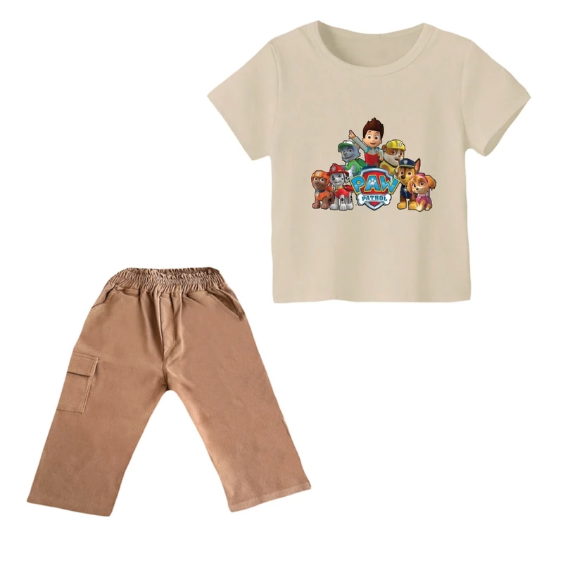 ست تی شرت و شلوارک پسرانه مدل سگ نگهبان کد ۸