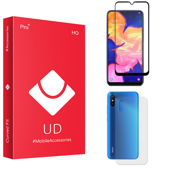 محافظ صفحه نمایش یو دی مدل HQ مناسب برای گوشی موبایل شیائومی Redmi 9a به همراه محافظ پشت گوشی