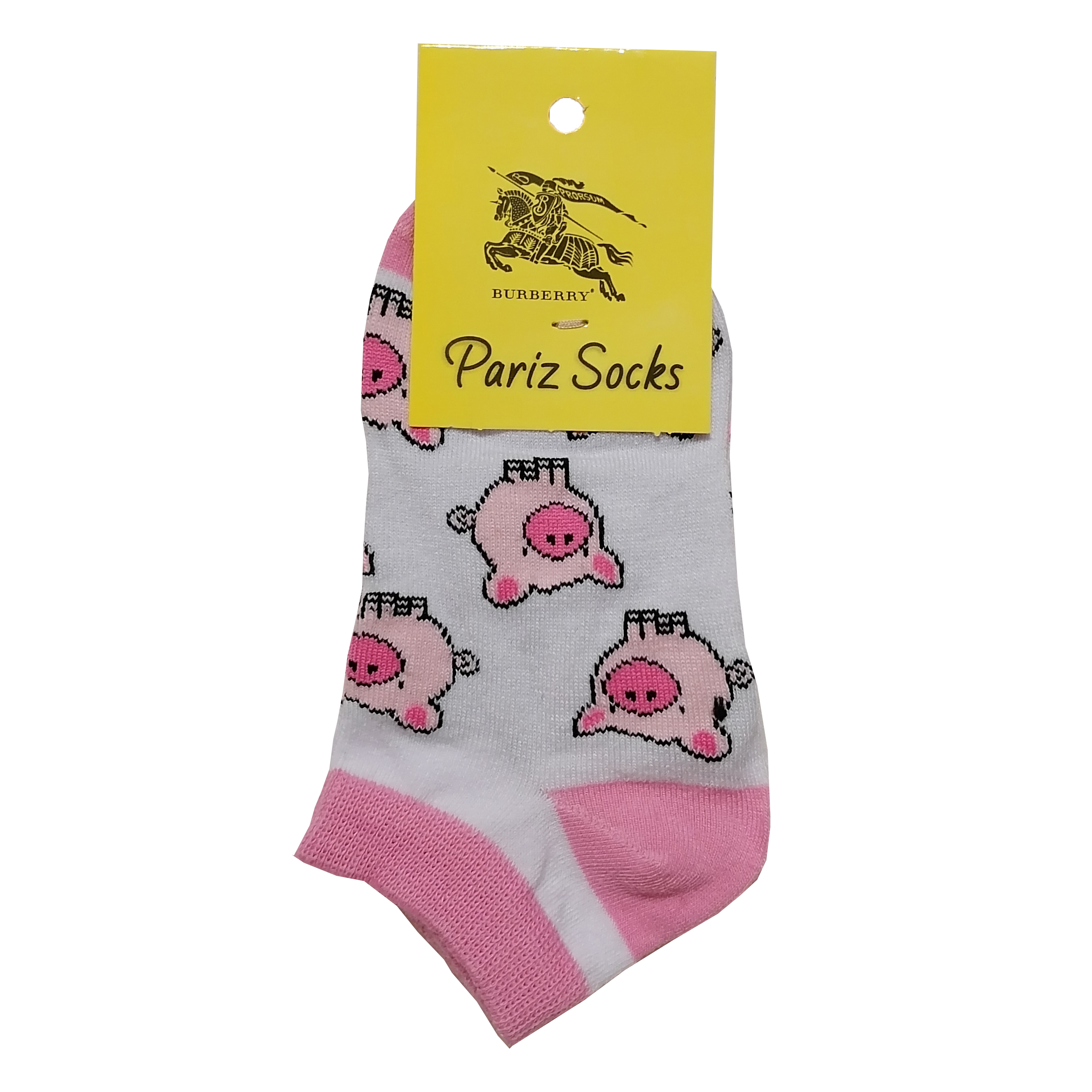 جوراب دخترانه مدل خوک رنگ سفید