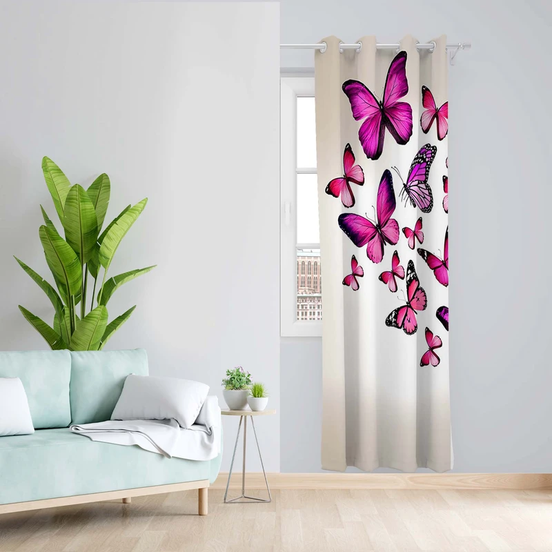 پرده طرح پروانه مدل مخمل پانچی کد 5003L z سایز 140x200 سانتی متر