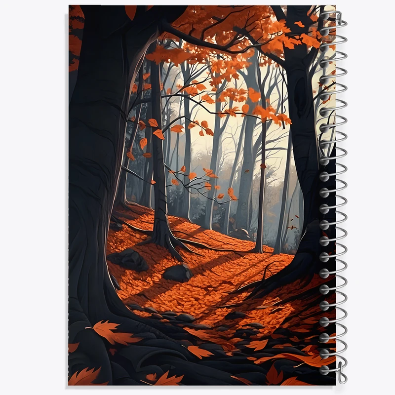 دفتر ژورنال نویسی 50 برگ خندالو مدل نقطه ای طرح جنگل پاییزی کد F6950