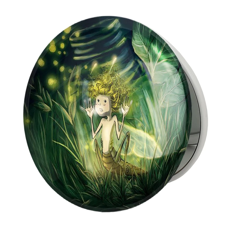 آینه جیبی خندالو طرح انیمیشن گورستان کرم های شب تاب مدل تاشو کد 13707 