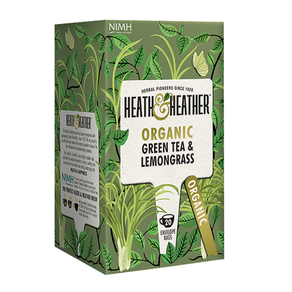 چای سبز هیت و هیتر مدل Green Tea and Lemongrass مقدار 20 عددی