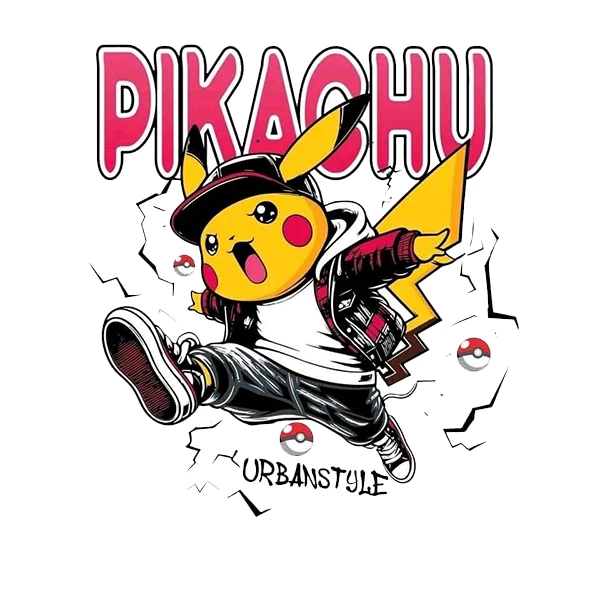 استیکر پارچه و لباس پاد آفرین طرح کارتونی پیکاچو کد 2739