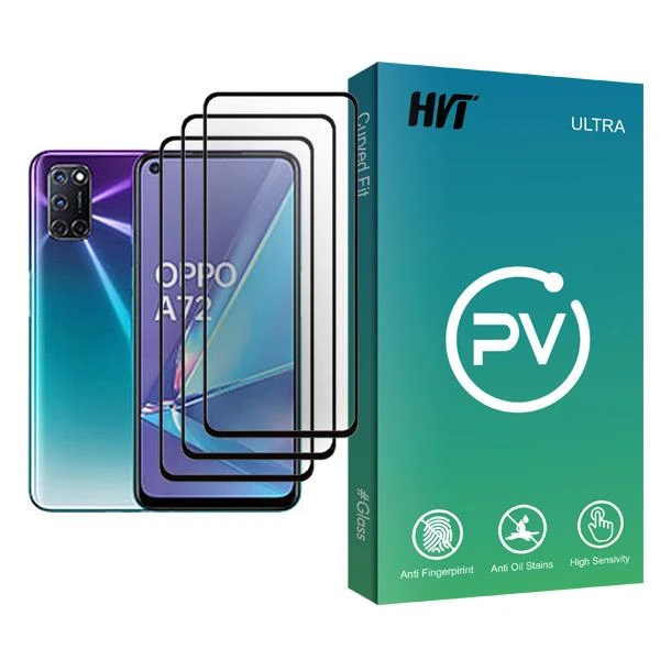 محافظ صفحه نمایش اچ وی تی مدل PV Glass MIX003 مناسب برای گوشی موبایل اوپو A72 بسته سه عددی