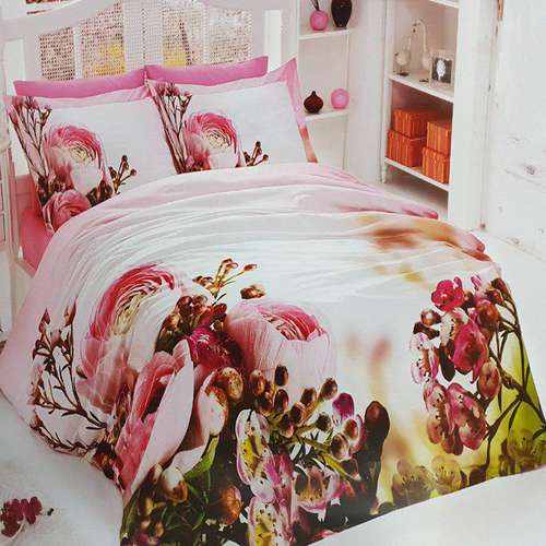 سرویس کاور لحاف بست کلس مدل Pink Rose دو نفره 6 تکه