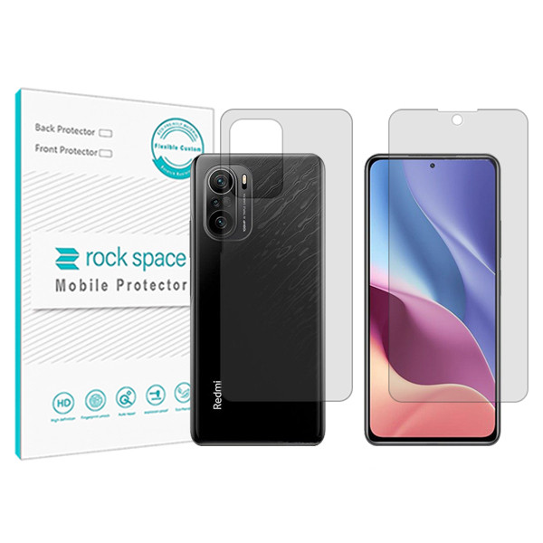 محافظ صفحه نمایش شفاف راک اسپیس مدل HyGEL  مناسب برای گوشی موبایل شیائومی + Redmi K40 Pro به همراه محافظ پشت