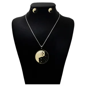 نیم ست نقره زنانه دلی جم زنانه طرح گربه  کد D 473