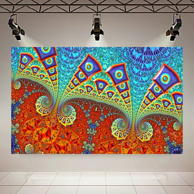 تابلو بوم طرح چرم مخمل فیبوناچی مدل نگاره ی رنگ ها کد AR31133