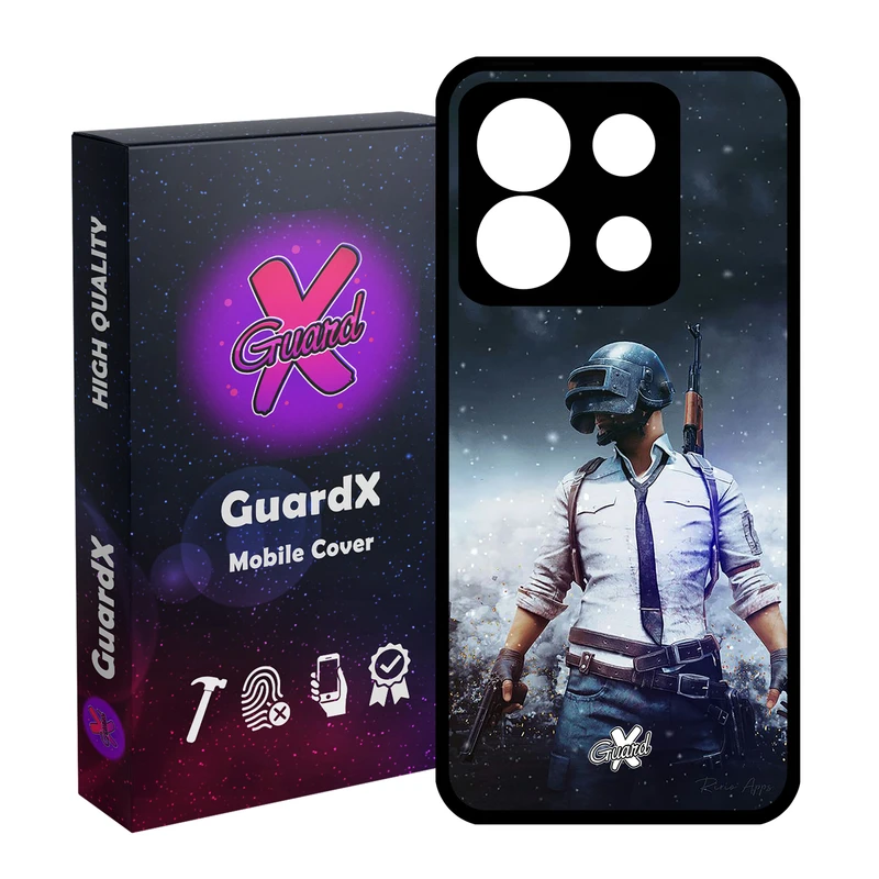 کاور گارد ایکس طرح Pubg مدل Glass10039 مناسب برای گوشی موبایل شیائومی Redmi Note 13 5G