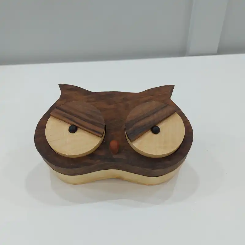 جعبه انگشتر مدل چوبی طرح جغد